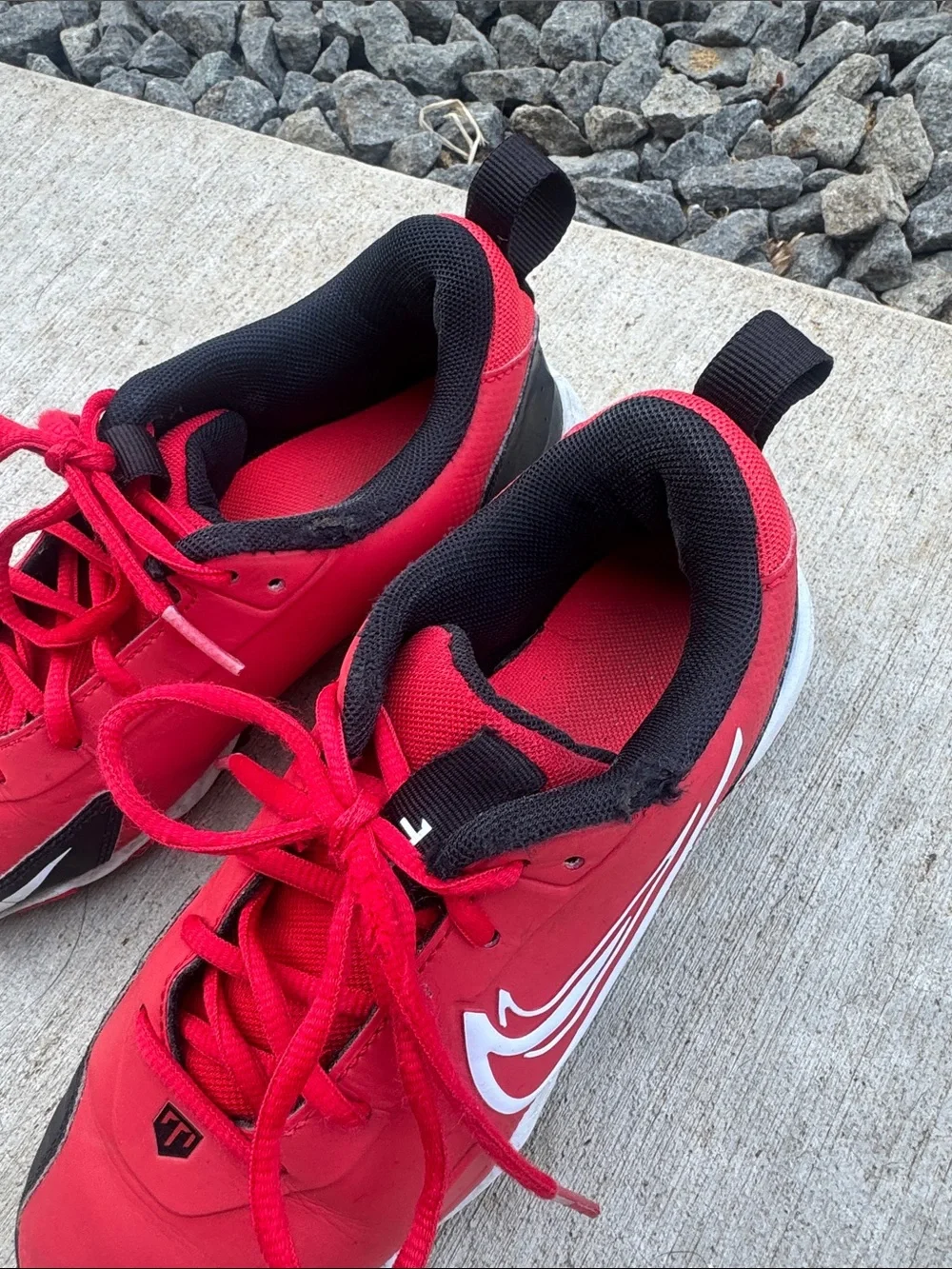 Nike Kids Red and Black Low-Top Sneakers